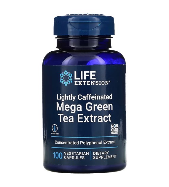 LIFE EXTENSION Lightly Caffeinated Mega Green Tea Extract  (100 vcaps)