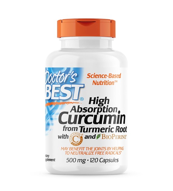 DOCTOR'S BEST High Absorption Curcumin From Turmeric Root with C3 Complex & Bioperine, 500 mg (120 caps)