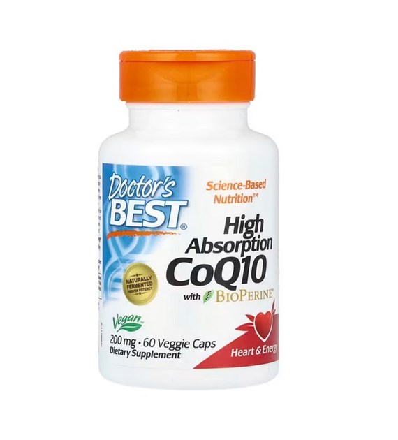 DOCTOR'S BEST High Absorption Coq10 with Bioperine, 200 mg (60 vcaps)