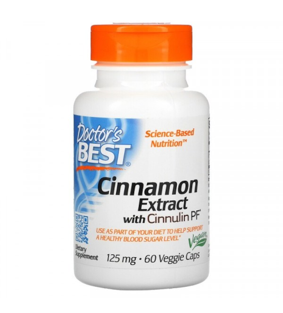 DOCTOR'S BEST Cinnamon Extract with Cinnulinpf, 125 mg (60 vcaps)