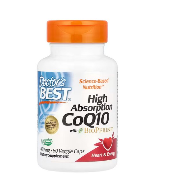 DOCTOR'S BEST Koenzym Q10 400 mg i Piperyna BioPerine - Vegan (60 kaps.)
