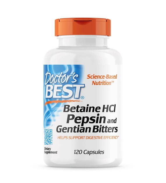 DOCTOR'S BEST Betaine Hcl Pepsin & Gentian Bitters (120 caps)