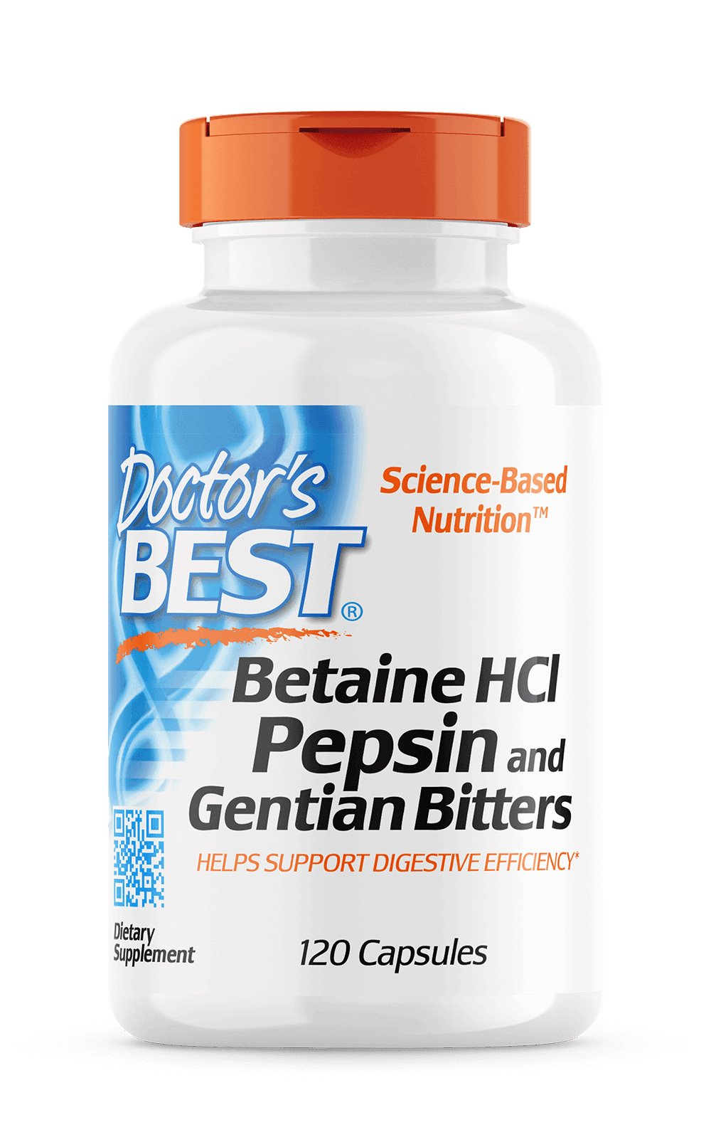 DOCTOR'S BEST Betaina HCL + Pepsyny + Korzeń Goryczki (120 kaps.)