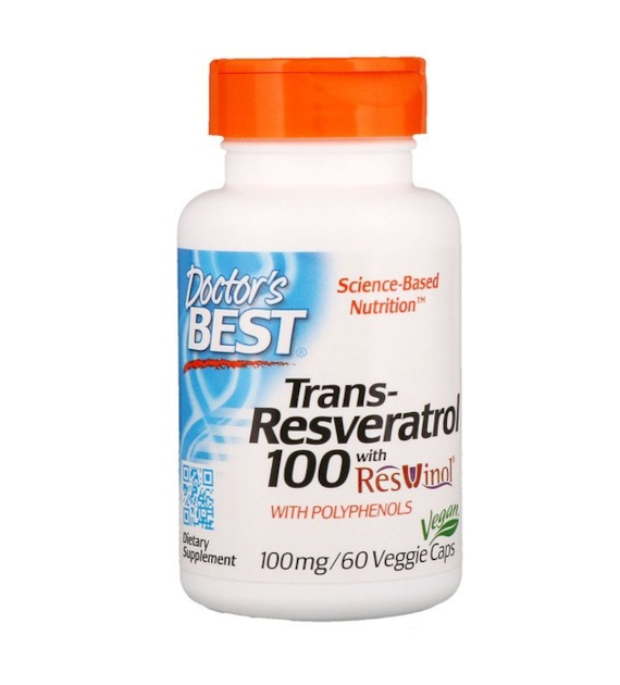 DOCTOR'S BEST Trans-Resveratrol 100 mg + Polifenole 80 mg (60 kaps.)