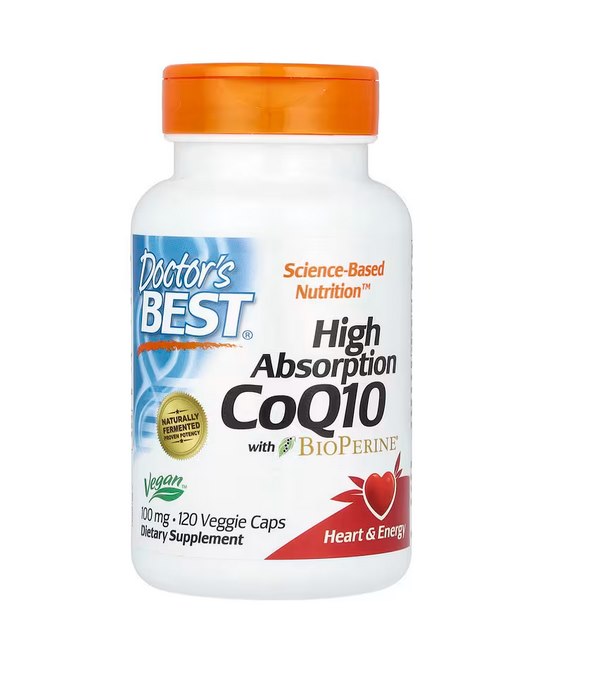 DOCTOR'S BEST Koenzym Q10 100 mg i Piperyna BioPerine - Vegan (120 kaps.)