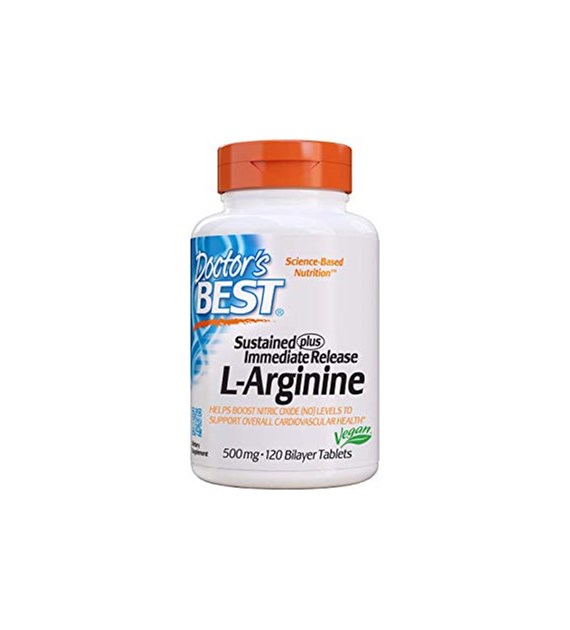 DOCTOR'S BEST Sustained Plus Immediate Release L-Arginine 500 mg (120 tabl.)