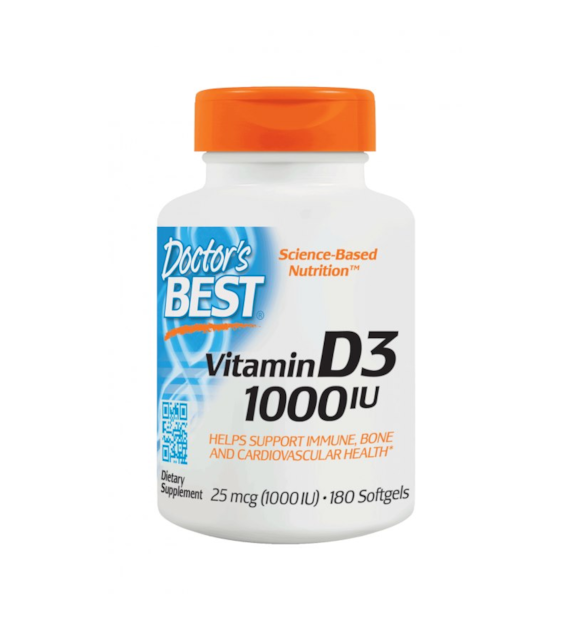DOCTOR'S BEST Witamina D3 1000 IU 25 mcg (180 kaps.)