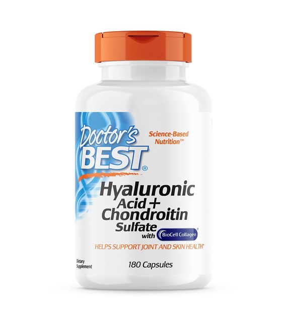 DOCTOR'S BEST Hyaluronic Acid + Chondroitin Sulfate with Biocell Collagen (180 caps)