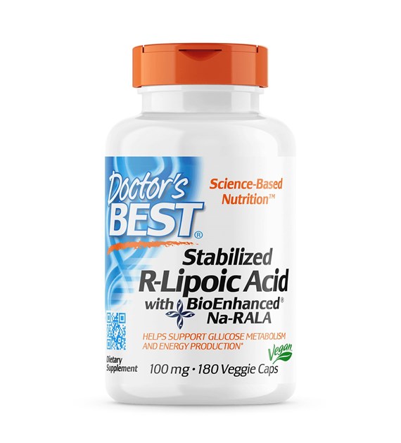 DOCTOR'S BEST Stabilized R-Lipoic Acid with Bioenhanced Na-Rala, 100 mg (180 vcaps)