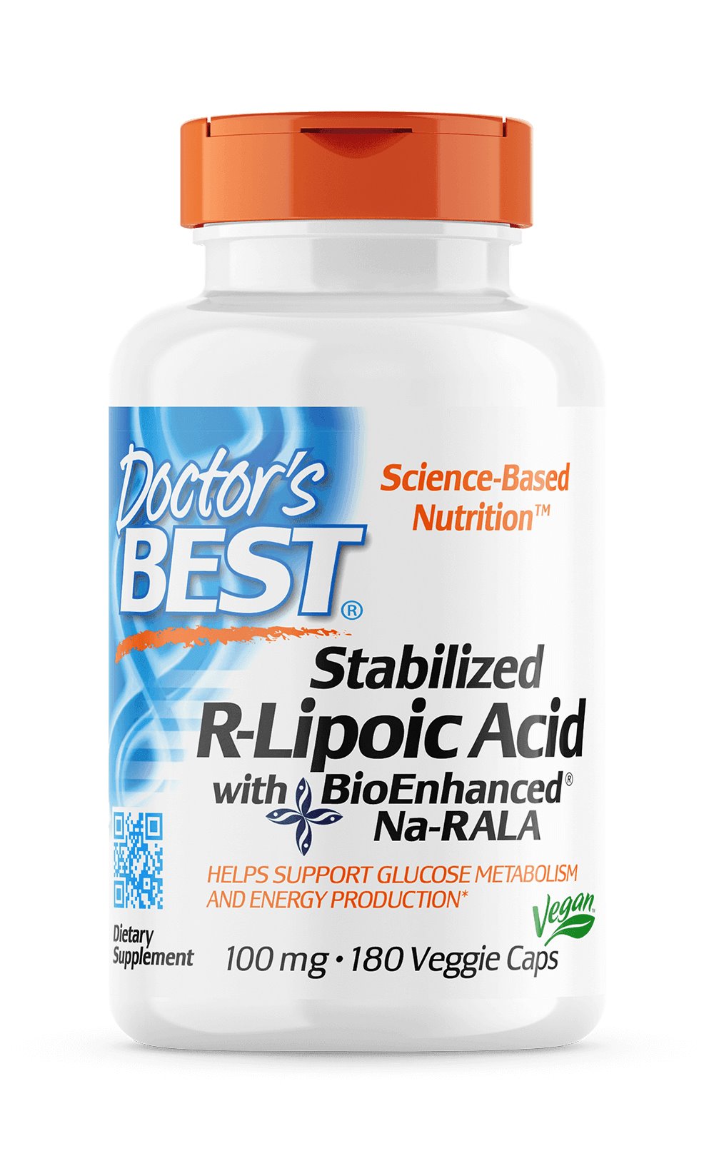 DOCTOR'S BEST Stabilized R-Lipoic Acid with Bioenhanced Na-Rala, 100 mg (180 vcaps)