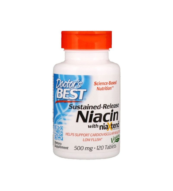 DOCTOR'S BEST Witamina B3 NiaXtend - Niacyna 500 mg o przedłużonym uwalnianiu (120 tabl.)