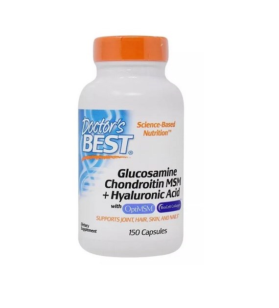 DOCTOR'S BEST Glucosamine Chondroitin MSM + Hyaluronic Acid (150 caps)