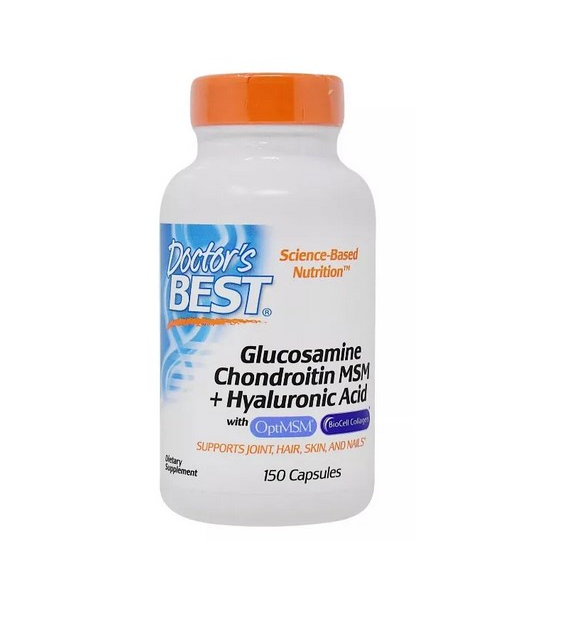 DOCTOR'S BEST Glucosamine Chondroitin MSM + Hyaluronic Acid (150 caps)