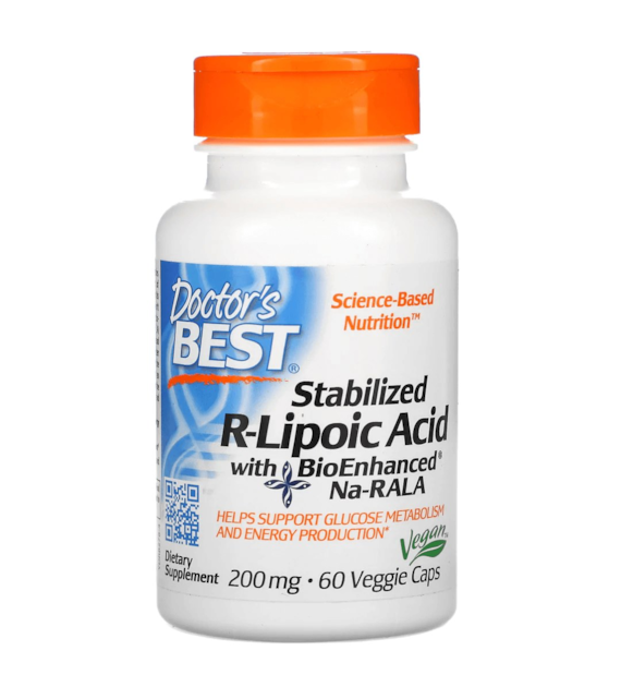 DOCTOR'S BEST Stabilized R-Lipoic Acid 200 mg (60 kaps.)