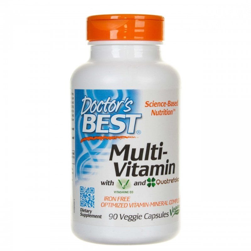 DOCTOR'S BEST Multi-Vitamin - Zestaw Witamin i Minerałów bez Żelaza (90 kaps.)