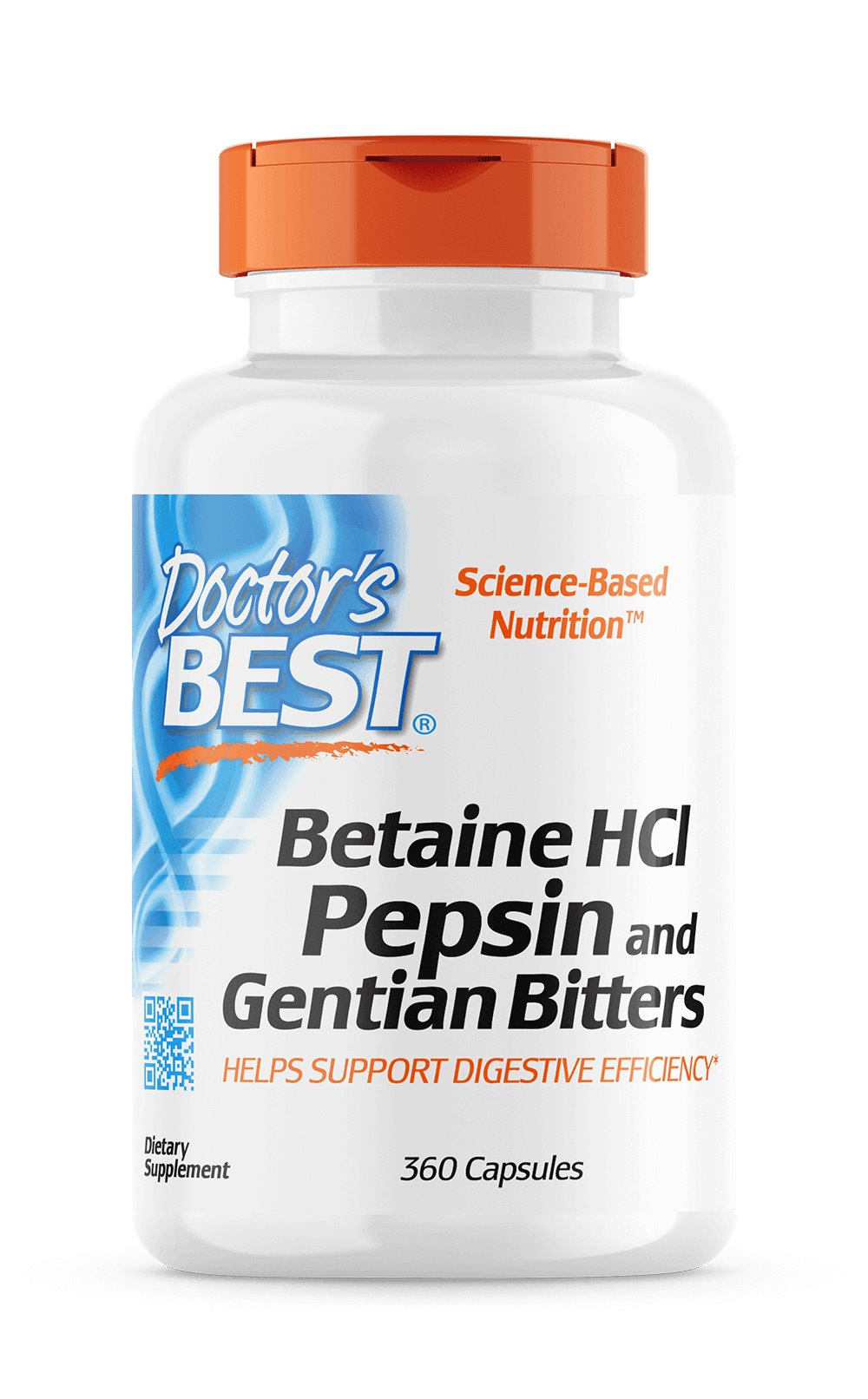 DOCTOR'S BEST Betaina HCL + Pepsyny + Korzeń Goryczki (360 kaps.)