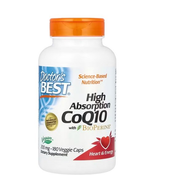 DOCTOR'S BEST High Absorption Coq10 with Bioperine, 200 mg (180 vcaps)
