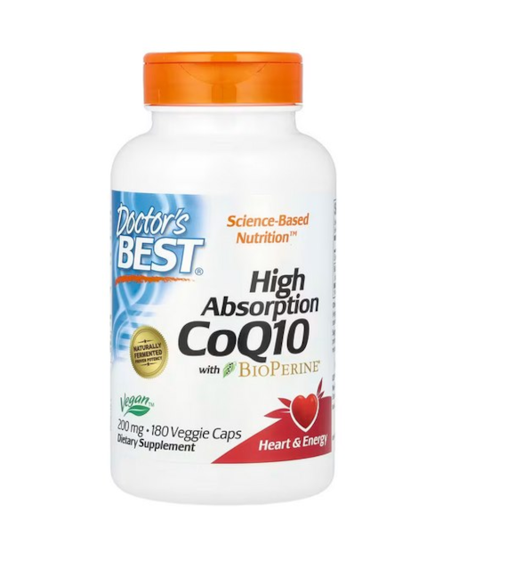 DOCTOR'S BEST Koenzym Q10 200 mg i Piperyna BioPerine - Vegan (180 kaps.)