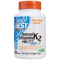 DOCTOR'S BEST Natural Vitamin K2 Mk7 with Menaq7, 100 mcg (60 vcaps)