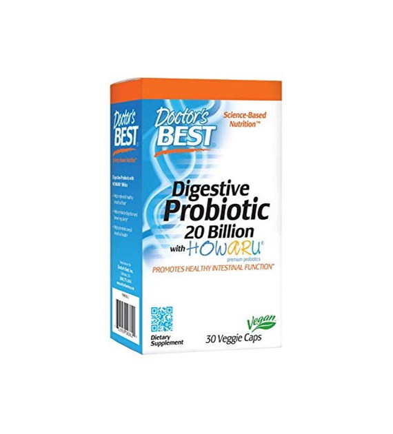 DOCTOR'S BEST Digestive Probiotic, 20 Billion CFU (30 vcaps)