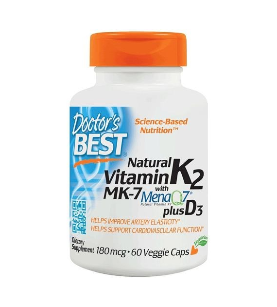 DOCTOR'S BEST Witamina K2 MK7 plus D3 (60 kaps.)