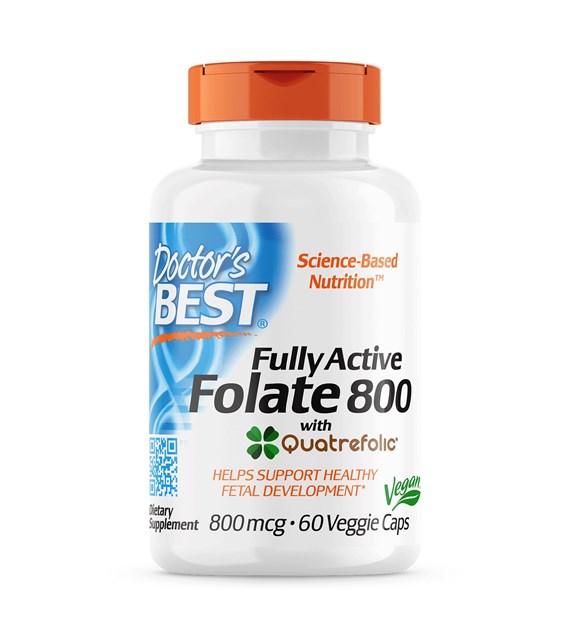 DOCTOR'S BEST Fully Active Folate 800 with Quatrefolic, 800 mcg (60 vcaps)