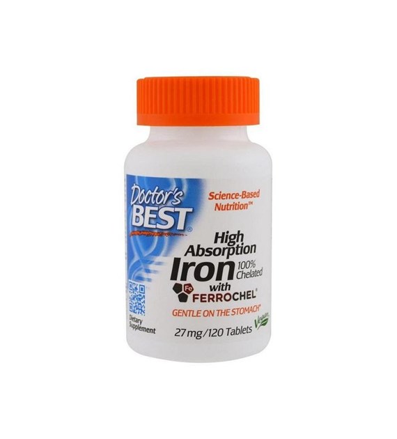 DOCTOR'S BEST High Absorption Iron, 27 mg (120 tabs)