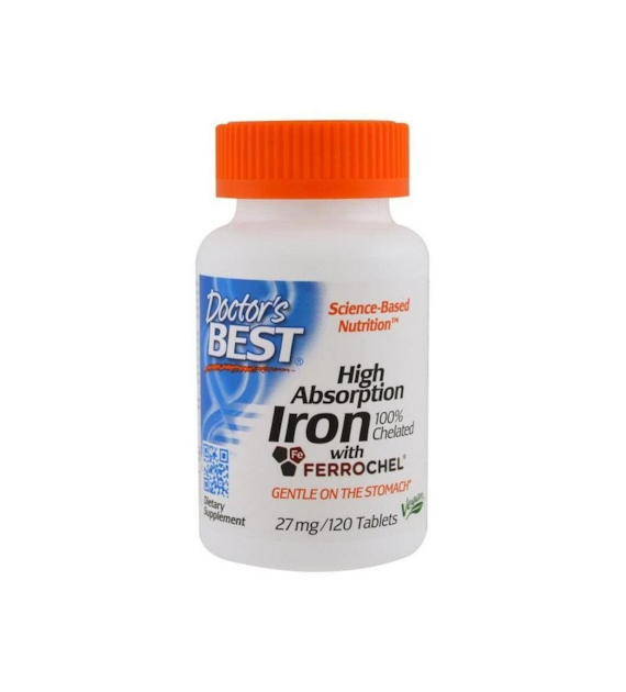 DOCTOR'S BEST Iron 27 mg - Żelazo (120 tabl.)