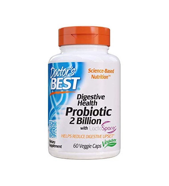 DOCTOR'S BEST Digestive Health Probiotic 2 Billion with Lactospore (60 vcaps)