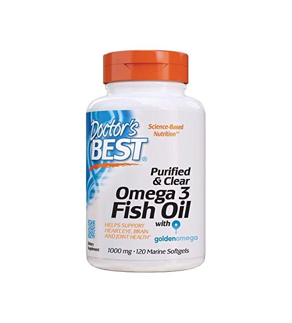 DOCTOR'S BEST Purified & Clear Omega 3 Fish Oil, 1000 mg (120 Marine Softgels)