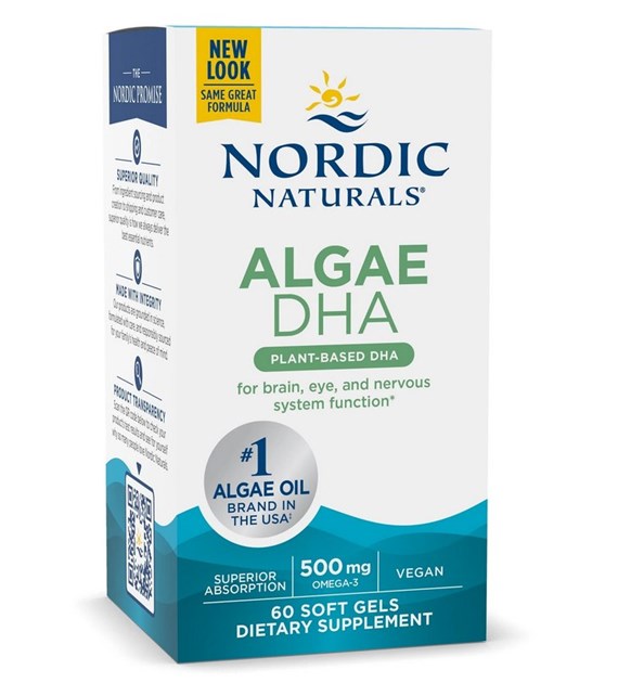 NORDIC NATURALS Algae DHA, 500mg (60 sgels)