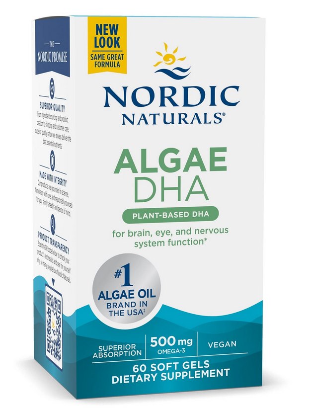NORDIC NATURALS Algae DHA, 500mg (60 sgels)