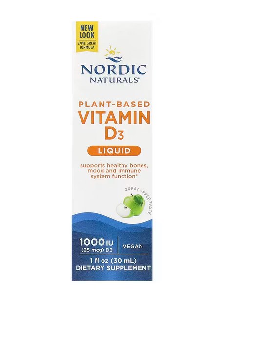 NORDIC NATURALS Plant-Based Vitamin D3 Liquid - Witamina D3 dla wegan (30 ml)