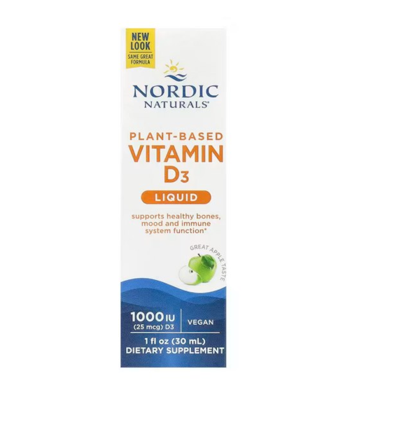 NORDIC NATURALS Plant-Based Vitamin D3 Liquid -  Witamina D3 dla wegan (30 ml)
