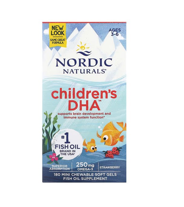 NORDIC NATURALS Children's DHA, 250 mg Strawberry (180 sgels)