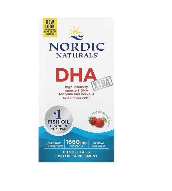 NORDIC NATURALS DHA Xtra, 1660 mg Strawberry (60 sgels)