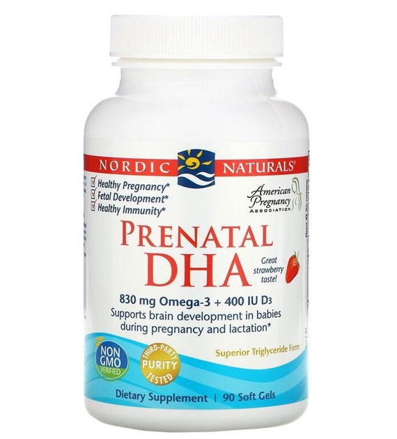 NORDIC NATURALS Prenatal DHA, 830 mg Strawberry (90 sgels)