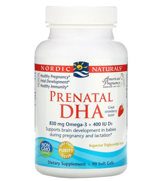 NORDIC NATURALS Prenatal DHA - strawberry (90 kaps.)