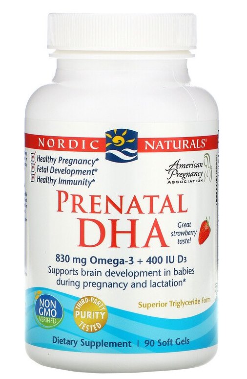 NORDIC NATURALS Prenatal DHA - strawberry (90 kaps.)