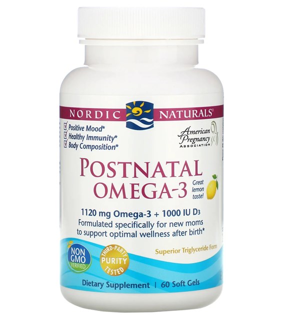 NORDIC NATURALS Postnatal Omega-3, 1120 mg Lemon (60 sgels)