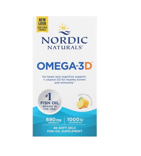 NORDIC NATURALS Omega-3D, 690 mg Lemon (60 sgels)