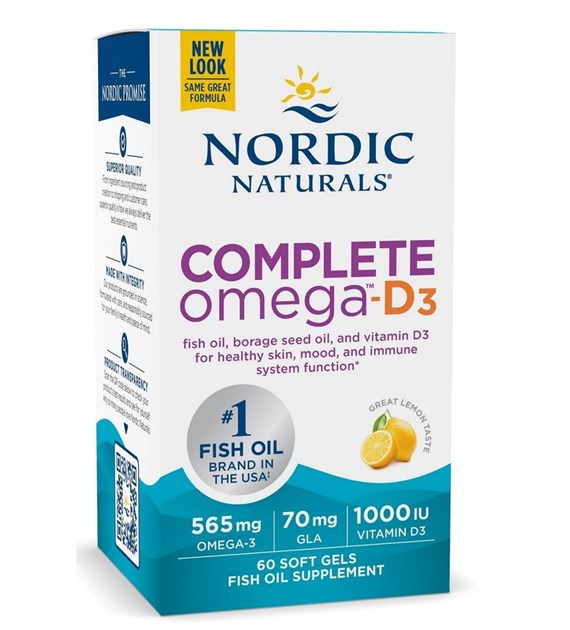 NORDIC NATURALS Complete Omega-D3, 565 mg Lemon (60 sgels)