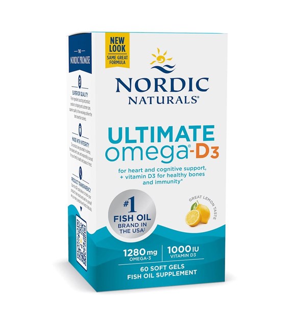 NORDIC NATURALS Ultimate Omega-D3, 1280 mg Lemon (60 sgels)