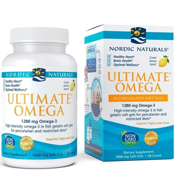NORDIC NATURALS Ultimate Omega, 1280 mg Lemon (60 fish gelatin sgels)