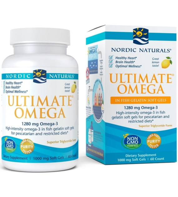 NORDIC NATURALS Ultimate Omega, 1280 mg Lemon (60 fish gelatin sgels)