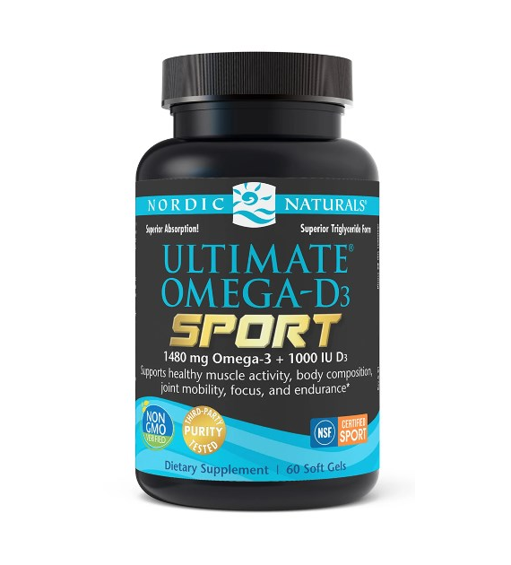 NORDIC NATURALS Ultimate Omega-D3 Sport, 1480 mg Lemon (60 sgels)