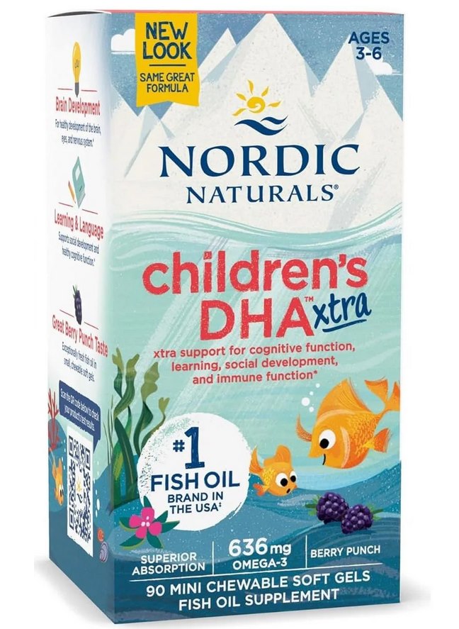 NORDIC NATURALS Children's DHA Xtra, 636 mg Berry Punch (90 sgels)