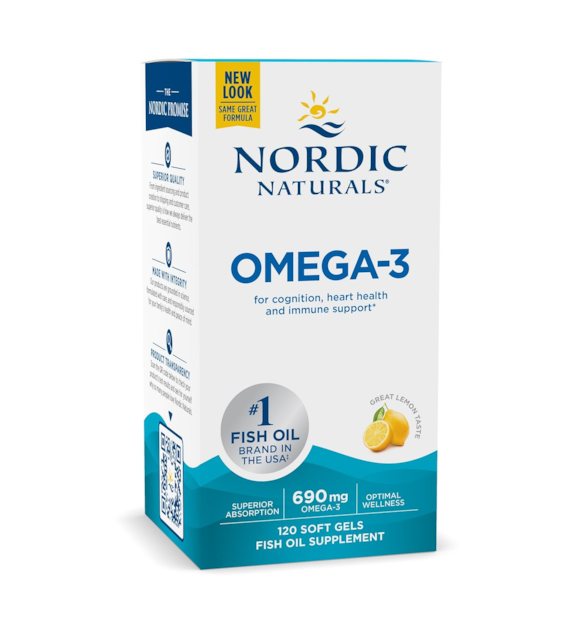 NORDIC NATURALS Omega-3, Lemon (120 kaps.)