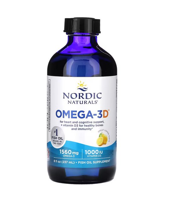 NORDIC NATURALS Omega-3D, 1560 mg Lemon (237 ml / 8 fl. oz.)