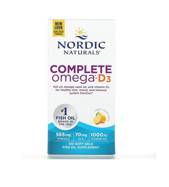 NORDIC NATURALS Complete Omega-D3, 565 mg Lemon (120 sgels)